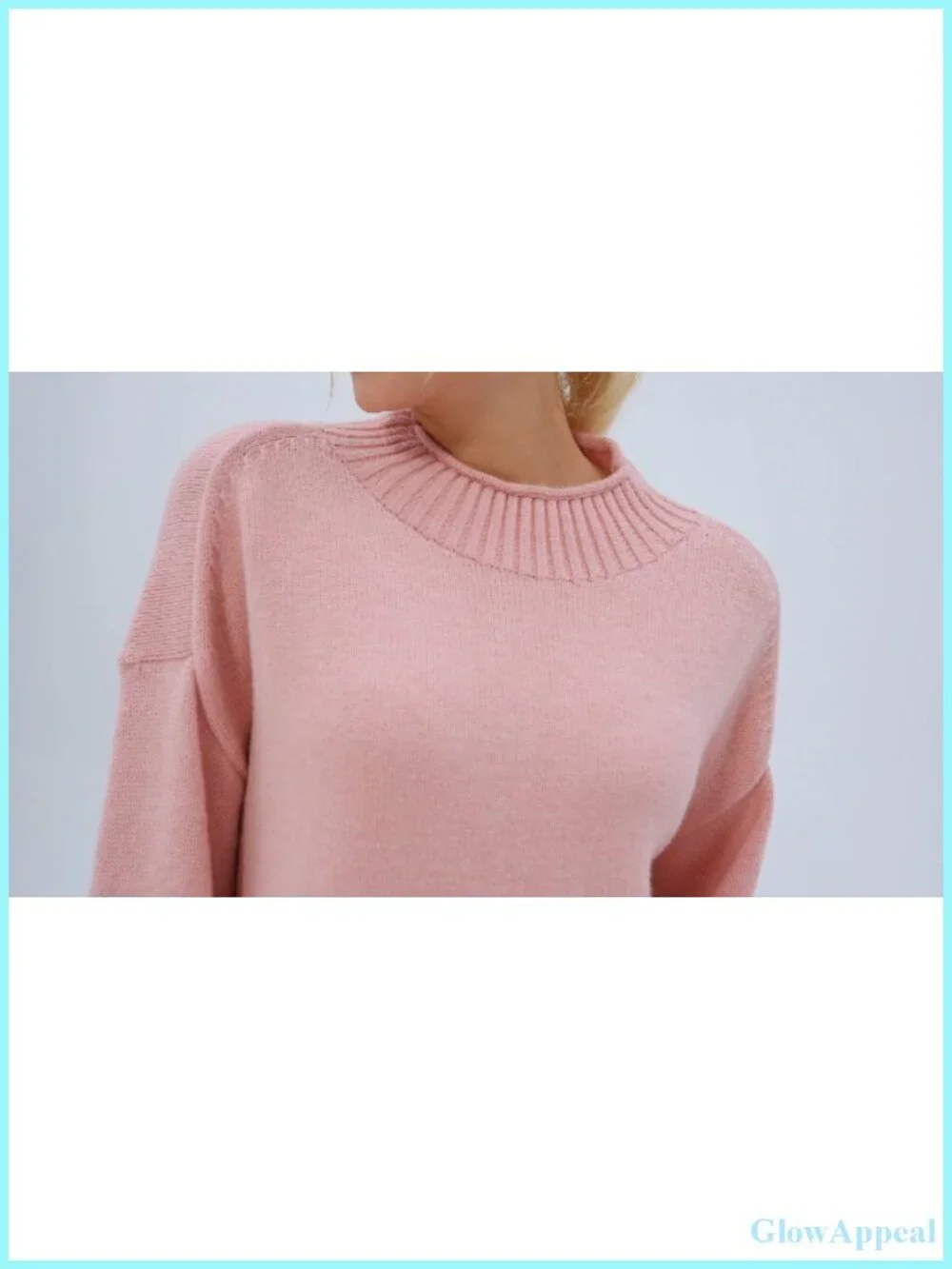 Cashmere Blend Oversized Mock Neck Pullover Sweater Women Loose Knit Top
